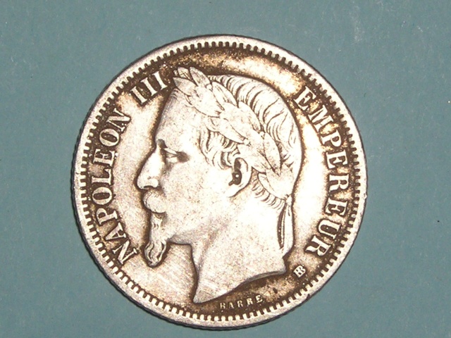 1 Franc Napoleon III 1870 BB P1010112