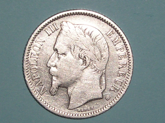 1 Franc Napoleon III 1870 BB P1010113