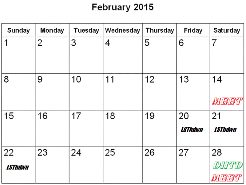 2015 MEET/SHOW DATES!!! Februa12