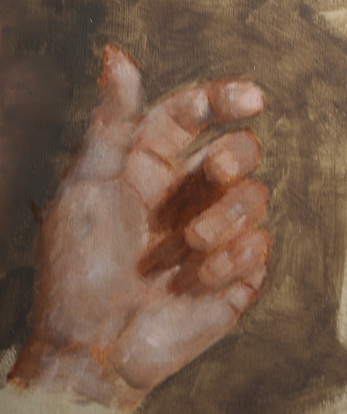 Painting #105: A portrait of my left hand Hand210