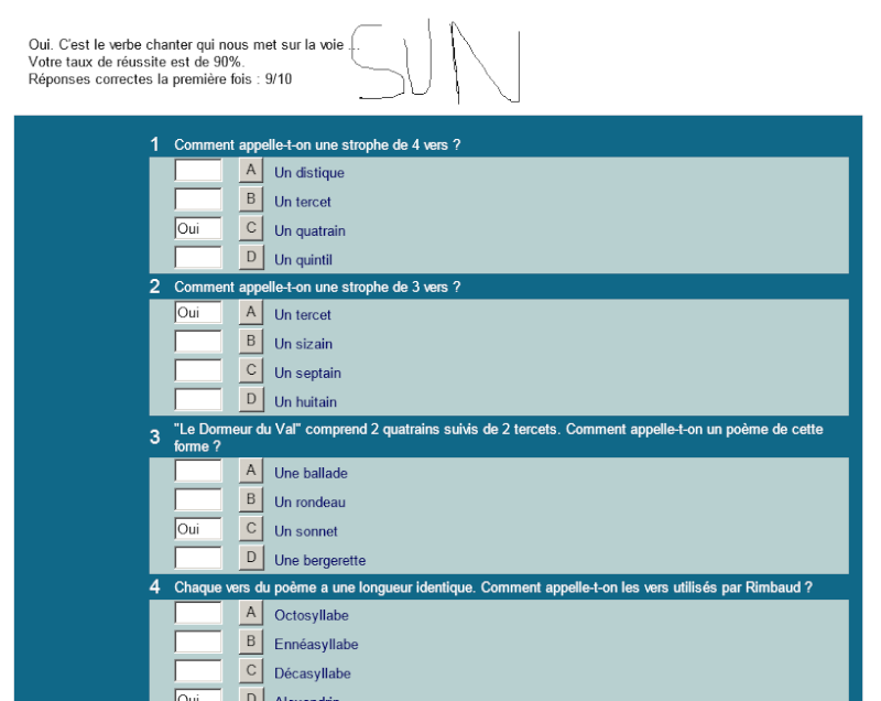 Tout sur la versification - Page 4 Quizz410