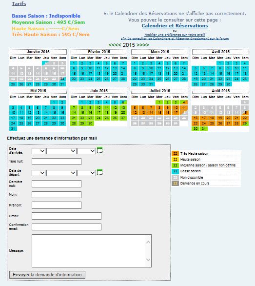 Ajoutez un Calendrier des Disponiblités, Tarifs et Contact Intéractif pour 2017 00021