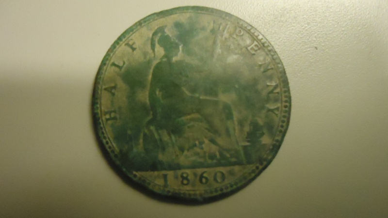 Demi penny anglais 1860 de la reine Victoria Dsc03810