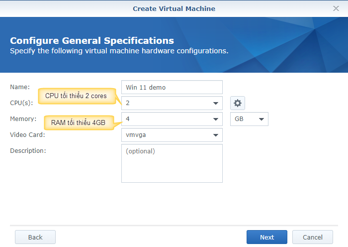 Cài đặt Windows 11 RTM trên Synology NAS với VMM (Virtual Machine Manager) Vmm0110