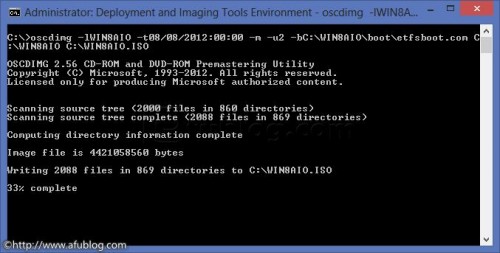 Cách tạo đĩa Windows 8 ISO DVD sử dụng Oscdimg.exe Oscdim10