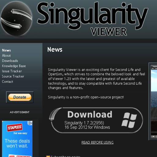 Second Life Viewers ➩ Singularity Viewer 410