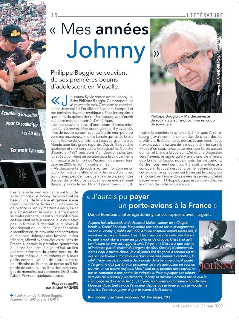 Johnny dans l'Est de la France ; Supplément de l'Est Républicain Johnny22