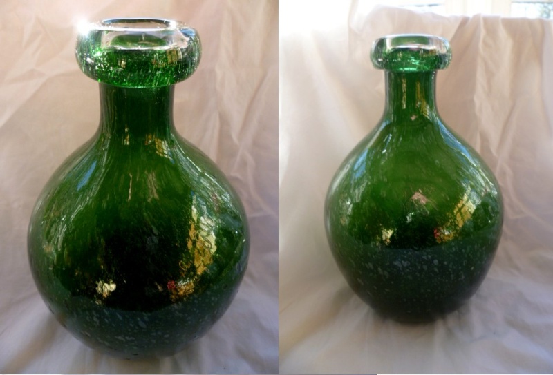Possible bubbled Nuutajarvi green glass bottle Abottl10