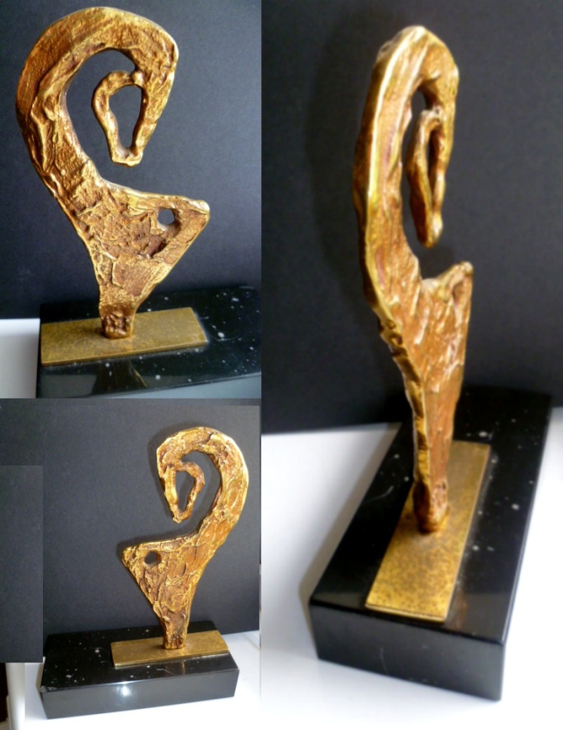 Thin abstract bronze casting with base- Horse/Seahorse Ahorse10