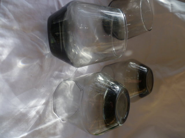 Smoked glass tumblers/glasses Riihimaki looking P1090511