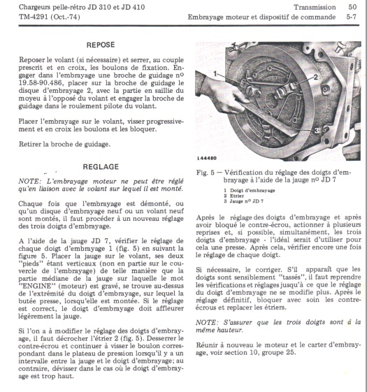 Embrayage tractopelle JD410 41110