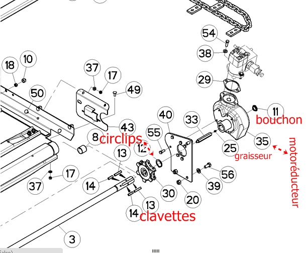 problème démontage motoreducteur sur une pailleuse desileuse Khun11