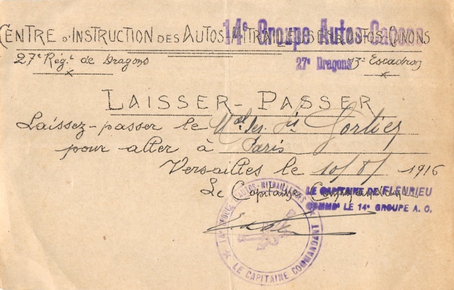 (LG) Laisser-passer et permissions 1916 VENDU (Metz 04/07/18) 2017-m35