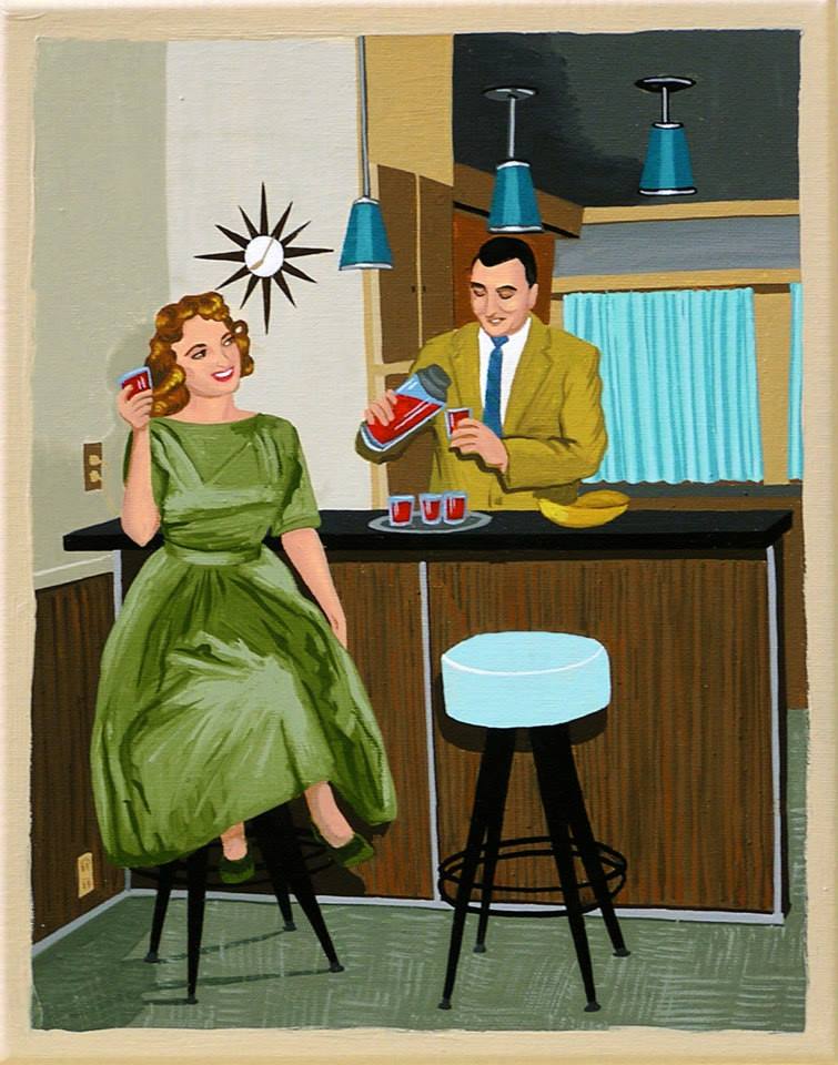 Mid Century Modern Retro Paintings by LTillmanArt