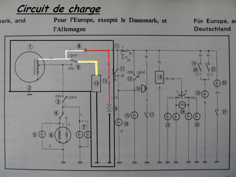 Allumage-Eclairage-Charge-Signalisation-xt500 : Compréhension des circuits électriques Circui11