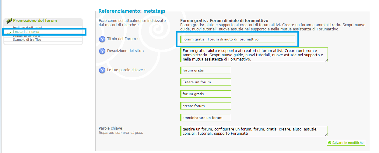 (Forum gratis) Cambiare il nome del forum nella barra del browser A10