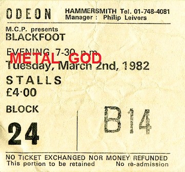 BLACKFOOT - 1982 / 03 / 02 - London, Hammersmith odeon 144