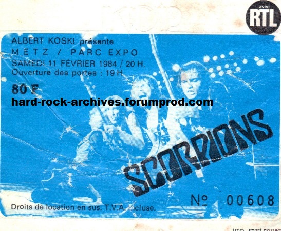 SCORPIONS - 1984 / 02 / 11 - Metz, parc des expositions 16-01-12