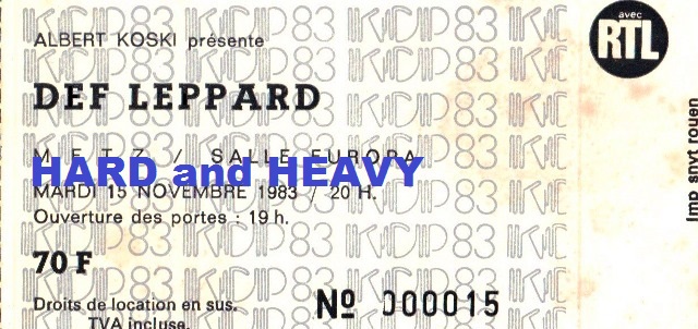 DEF LEPPARD - 1983 / 11 / 15 - Metz, salle europa 31-08-11