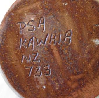 P S A Kawhia is pottery made by Phyllis Atkins Psa_ka10