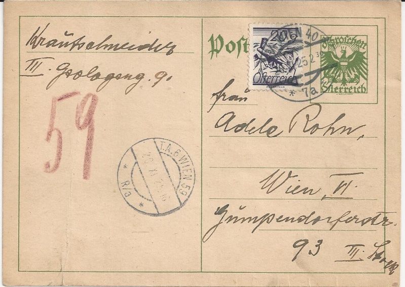 Ganzsachen - Bedarfspost Ganzsachen Österreich 1925-1938 Bild_236