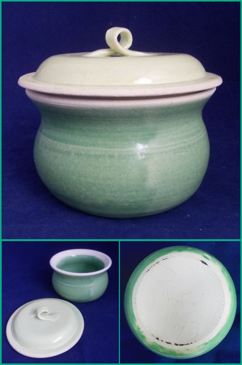 Who made this green lidded pot? M TS'93? Dscn6218