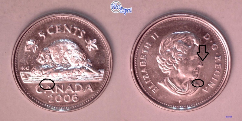 2006P - Coin Entrechoqué sous la Bouche du Castor (Die clash) 5_cen310