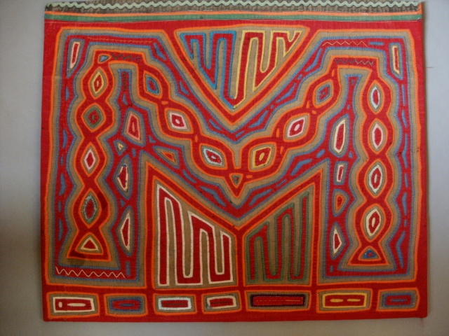 Ancien patchwork Kuna de l'archipel San Blas à Panama Tissu10