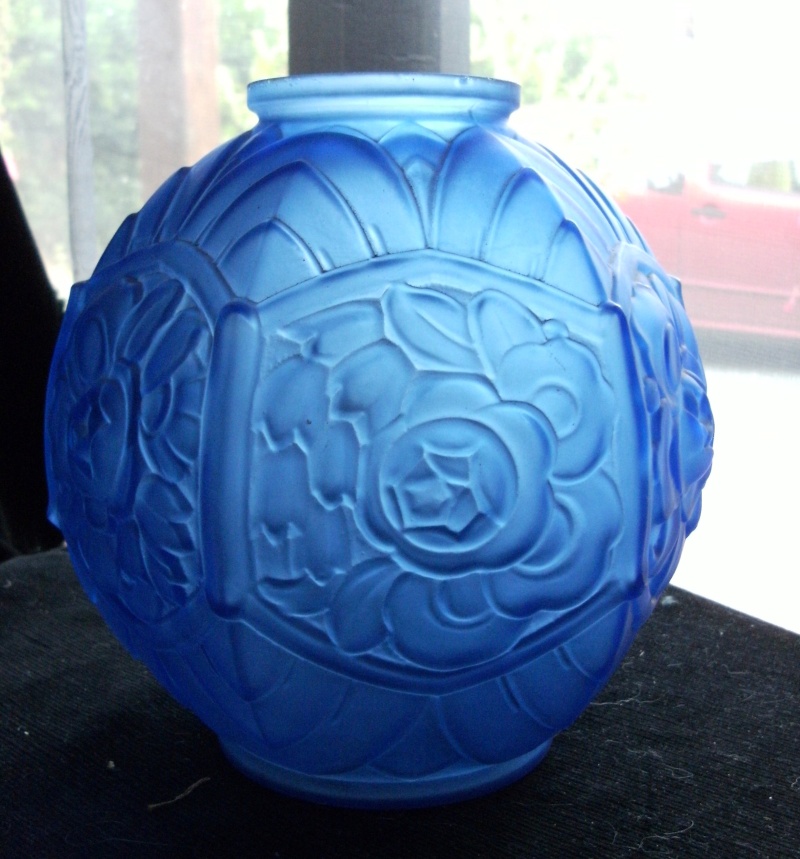 vase  verre art deco Vasebl10