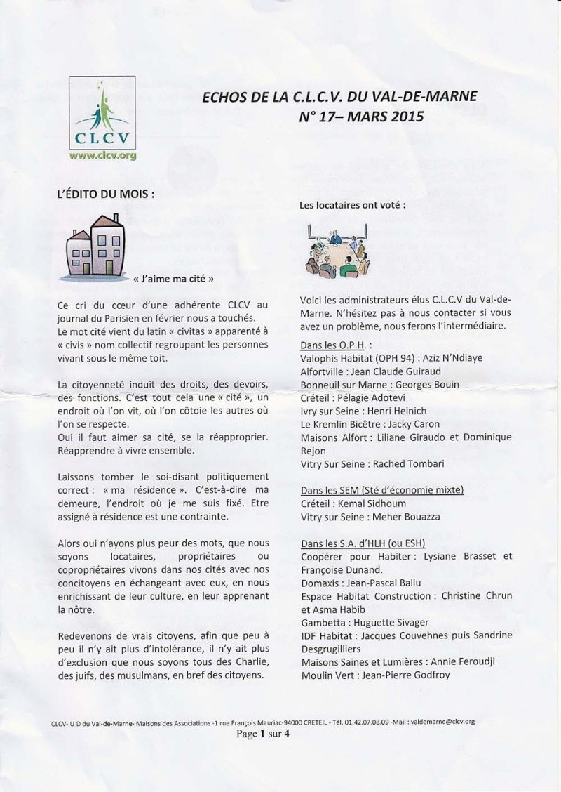 Echos de la CLCV du Val-de-Marne N°17 - mars 2015 Echos_11