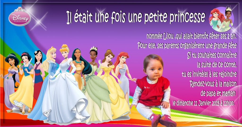 Carte d'Anniversaire thème princesse Essai10