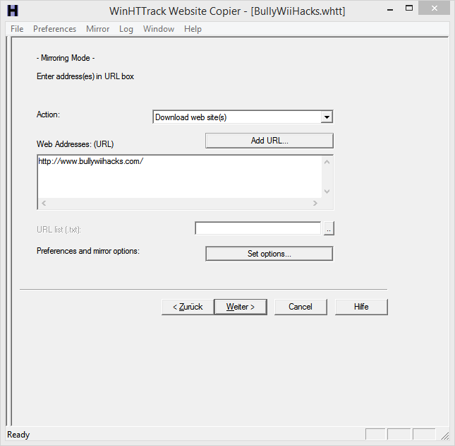 Website Mirroring/Backup Httrac12