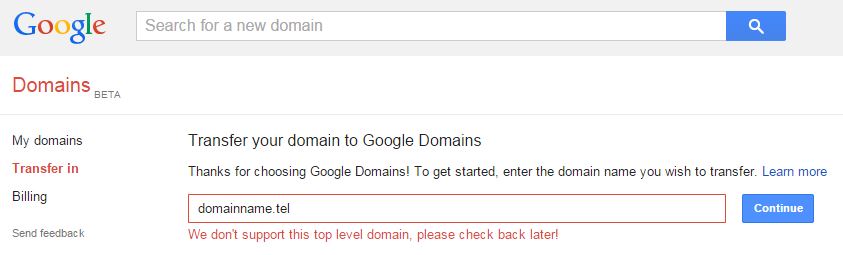 Telnic have no contacts to the domain industry Google11