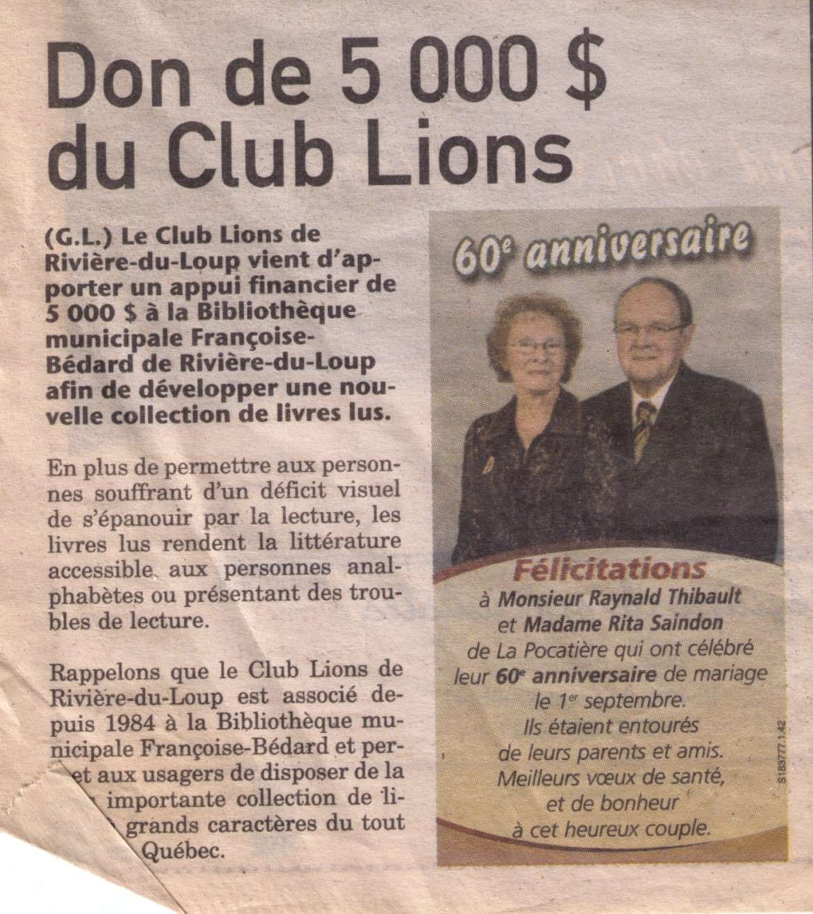 EN 1997 DON DE 5,000 $ DU LION Don_de10