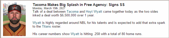 Tacoma Makes Big Splash in Free Agency: Signs SS News27