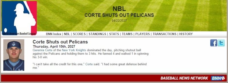 Corte Shuts out Pelicans News31