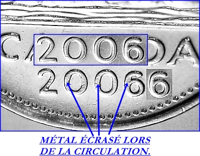 2006P - Éclat de Coin, "6" Partiellement Obstrué (Die Chip, Filled "6")  5_cent10