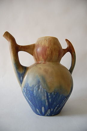 Vase boule en grès flammé des années 20, dans le goût de Métenier. 290px-10