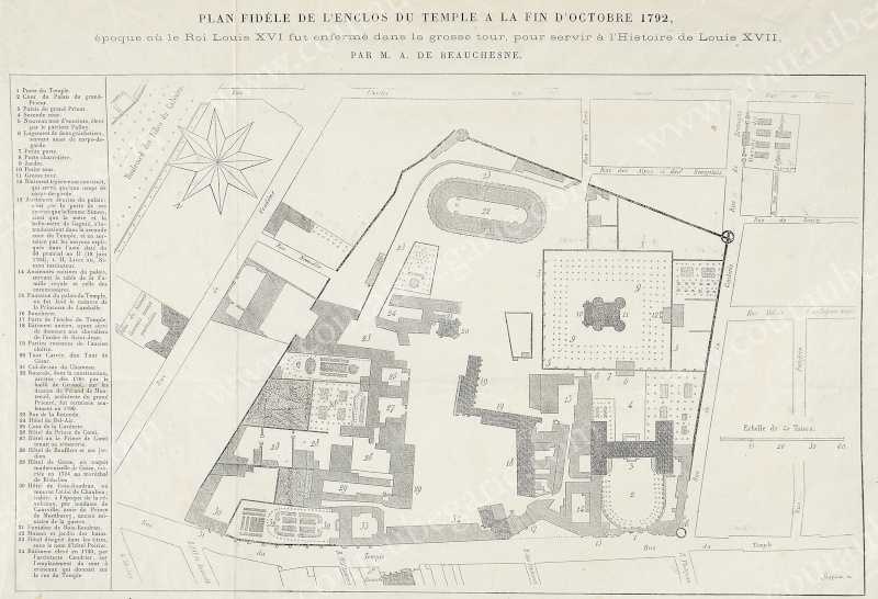 La famille royale à la prison du Temple : plans et aménagements 14242716