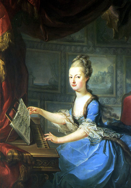 Marie Antoinette au clavecin, par Drouais ou Wagenschön? Marie_14