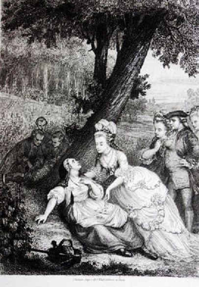 Gravures représentant des scènes de la vie de Marie Antoinette Sans_t24