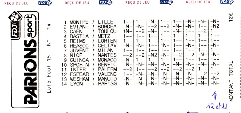 LF14 N°14 SAMEDI 7 FEVRIER 2015 PACTOLE 500 000€ Ticket11