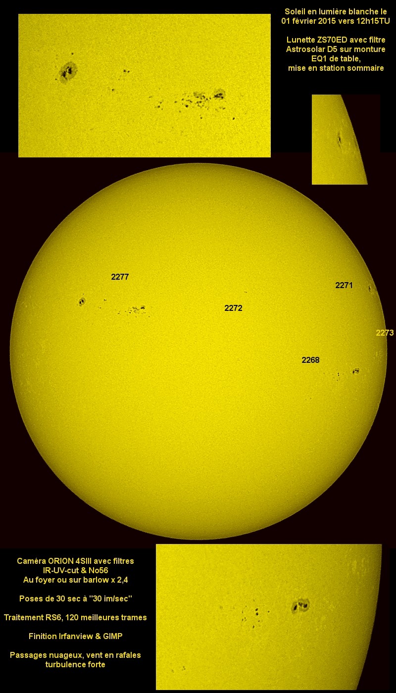 Soleil du 1er février autour de midi TU Soleil11