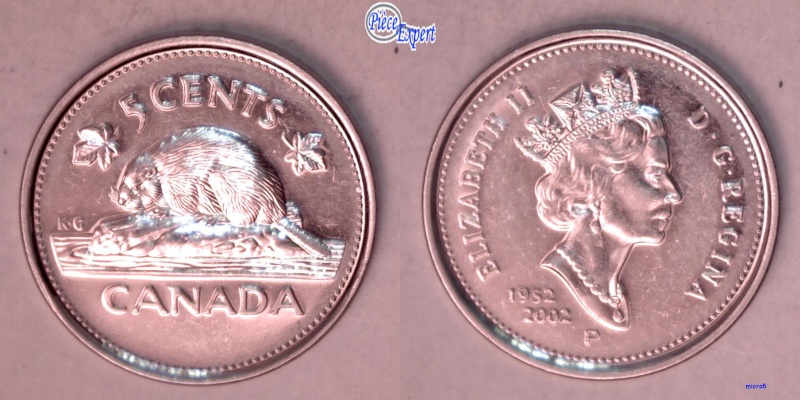 2002P - Éclats de Coins, Feuille,5,N,S,A (Die Chips, Leafs,5,N,S,A) 5_cen290
