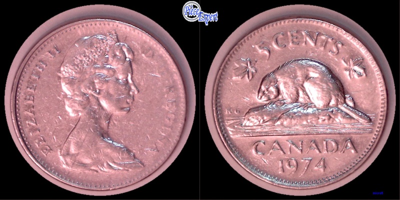 1974 - Coins Désalignés Avers/Revers (Beveled Rim) 5_cen445