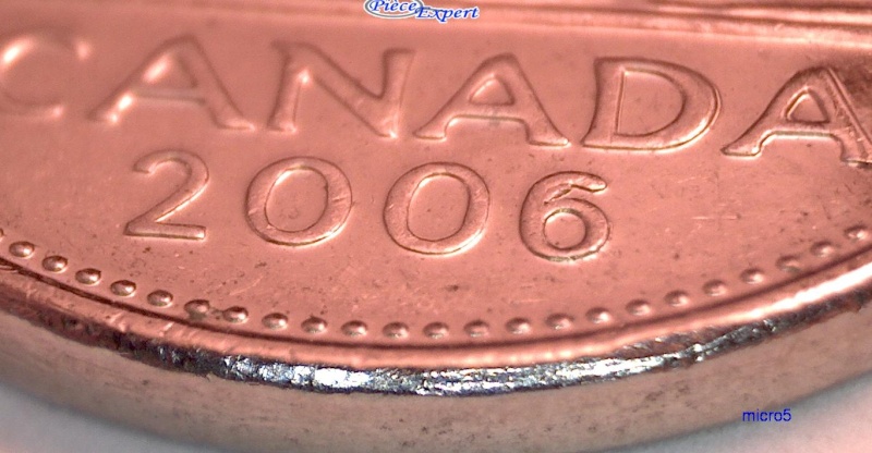 2006 - Éclat de Coin, "6" Partiellement Obstrué (Die Chip, Filled "6")   5_cent23