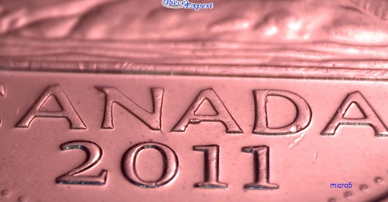 2011 - Éclat de Coin, le 2ième A de CANADA (Die Chip) 5_cent42
