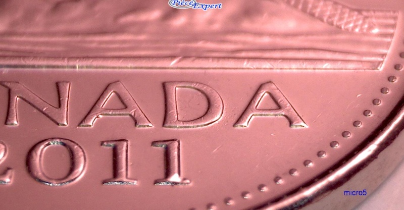 2011 - Éclat de Coin, le 2ième A de CANADA (Die Chip) 5_cent48