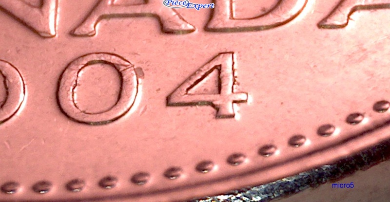 2004P - Éclat de Coin, dans le "4" (Die Chip) 5_cent60