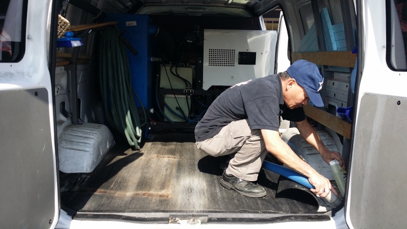 New van floor and cracked floor. 20150219